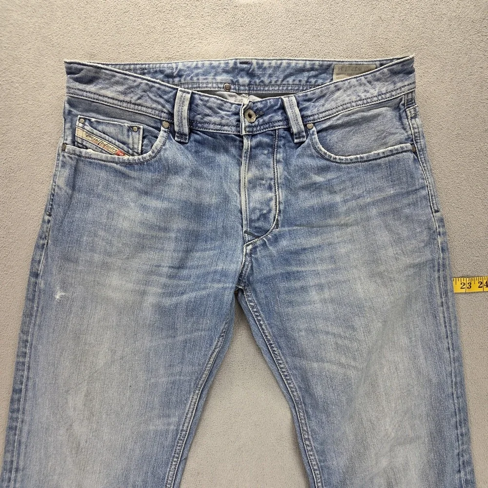 Diesel Jeans Mens 32x34 Blue Larkee Regular Straight Button Fly Made Italy 008XR